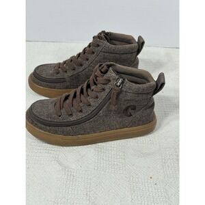 Billy Footwear Kids Sneaker Dark Brown Zip Up Slide On Shoes Size 3